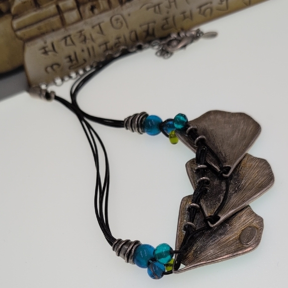 Chico's Green and Blue Hexagonal Necklace - Picture 5 of 6